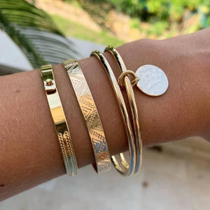 Set De 4 Bracelets Jonc Femme En Résine – Élégants, Colorés, Parfaits Pour Toutes Les Occasions