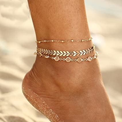 Bracelet Chaîne De Cheville Réglable En Acier Plaqué Cuivré - Cœur Love, Neuf Avec étiquettes