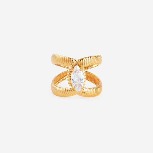 Bague Croisée Cristal