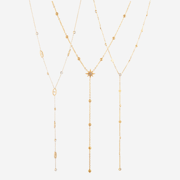 Coffret bijoux collier en Y - lot de 3 colliers