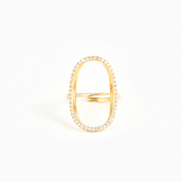 Bague Délicate Anneau Incrustée De Strass