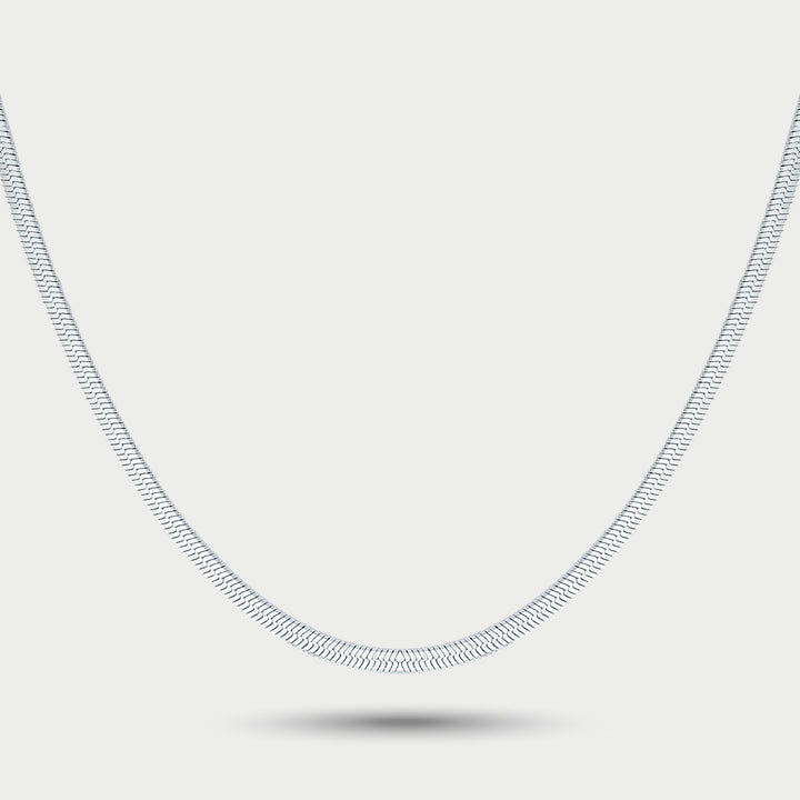 Collier chaîne maille plate serpent avec strass acier ... - Bi&Jou Collier chaîne maille plate serpent avec strass acier ... - Bi&Jou