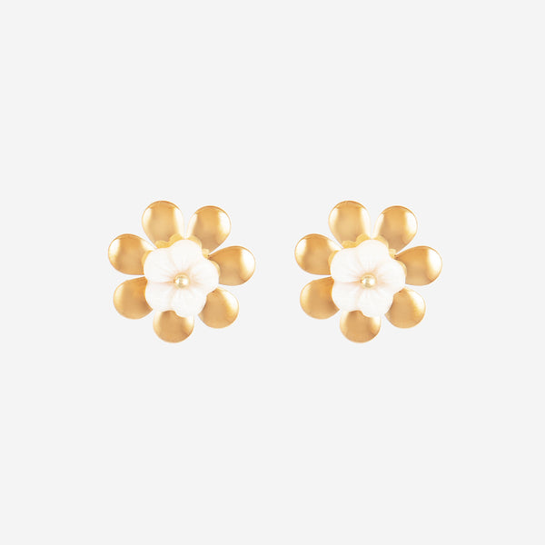 Boucles d'oreilles Fleur nacre