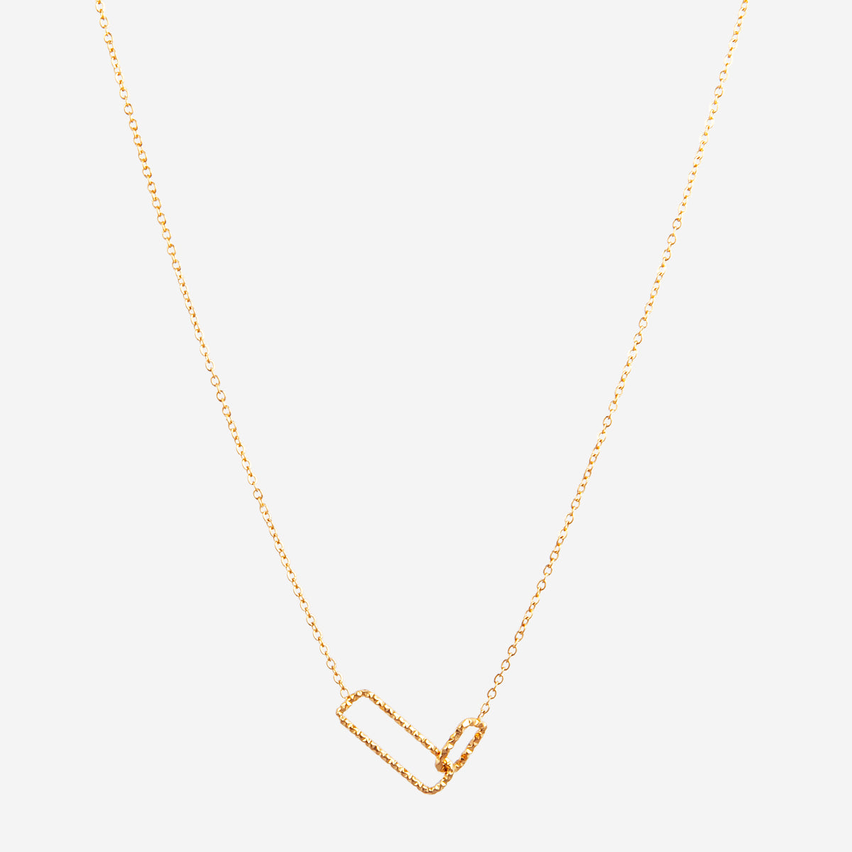 Collier Double Pendentif Carré Acier Inoxydable – Le Mix Parfait, Couleur Dorée