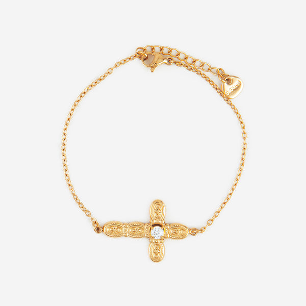 Bracelet croix et strass