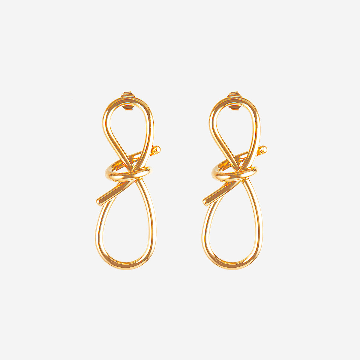 Boucles D'oreilles "Infini" En Acier Doré - Marque OxcmoBijoux - Neuf Avec étiquettes Et Pochette