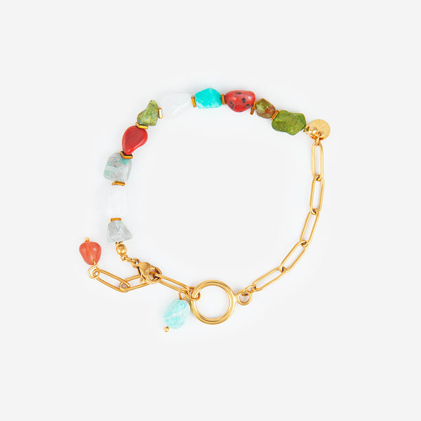 Bracelet en pierre et chainette