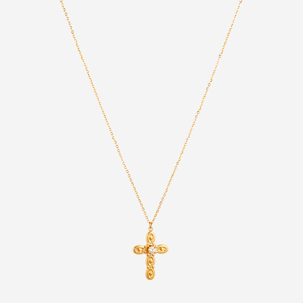 Collier croix en cristal