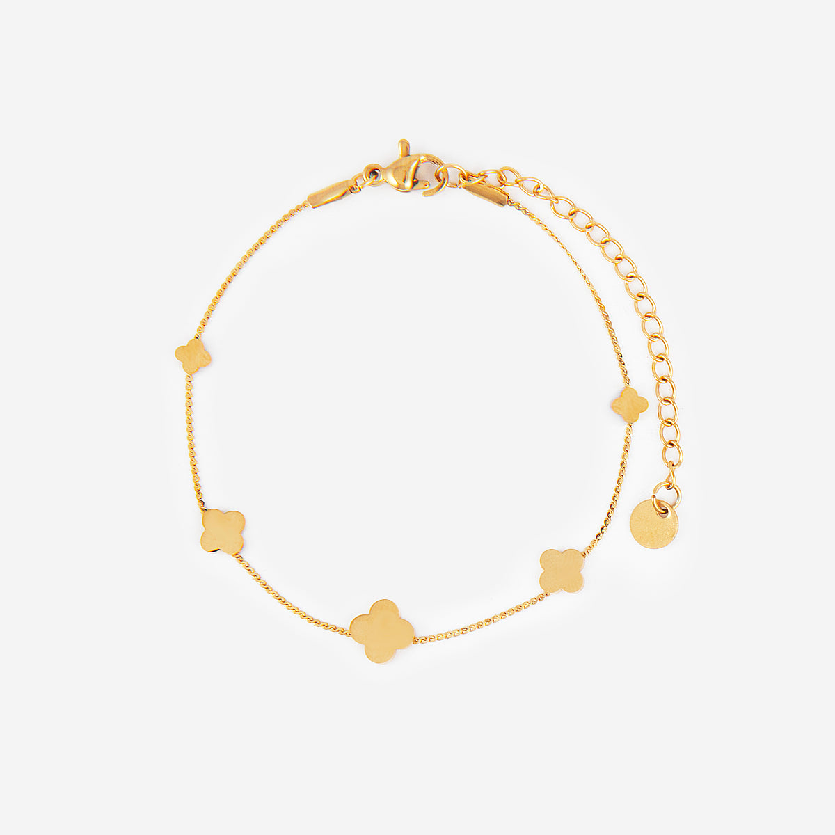 Bracelet Pour Femme En Acier Inoxydable Doré - Ajustable, Fermoir Mousqueton