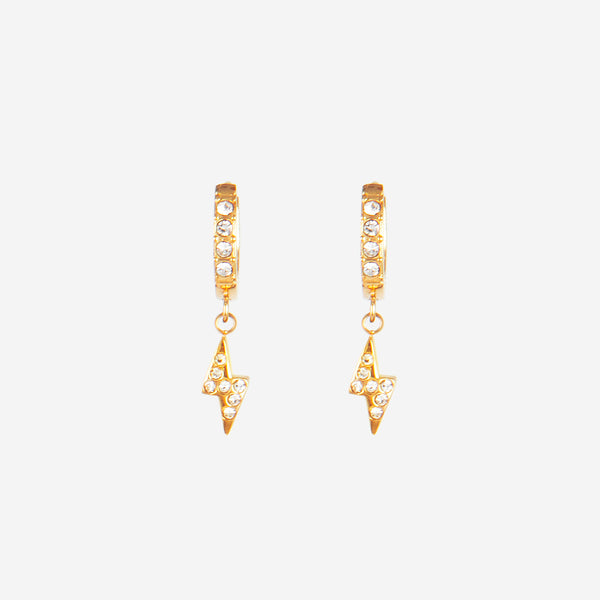 Boucles d'oreilles éclair strass