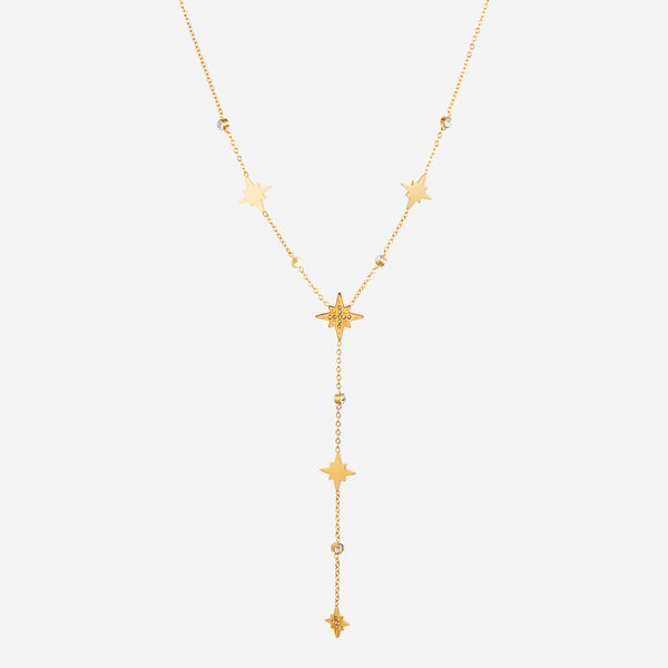 Collier en Y étoile strass