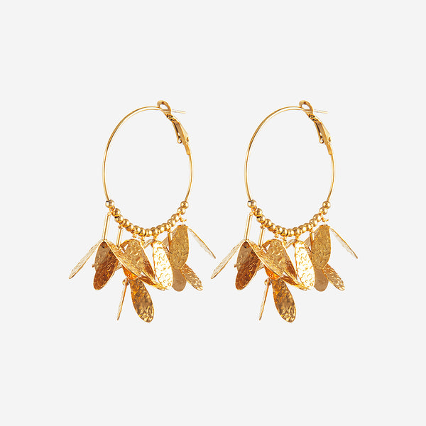 Boucles d'oreilles Feuilles martelées