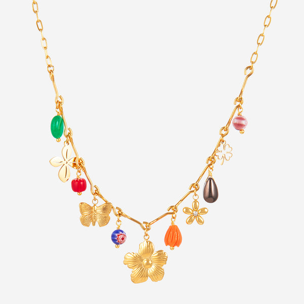 Collier multi breloque Fleur