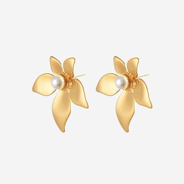 Boucles d'oreilles Fleur Perle