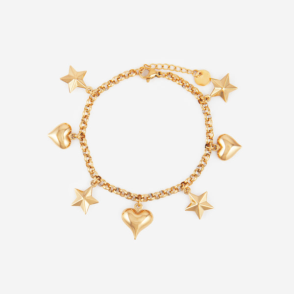 Bracelet breloque coeur etoile