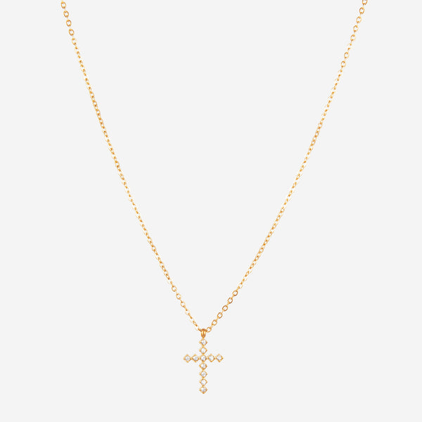 Collier strass croix