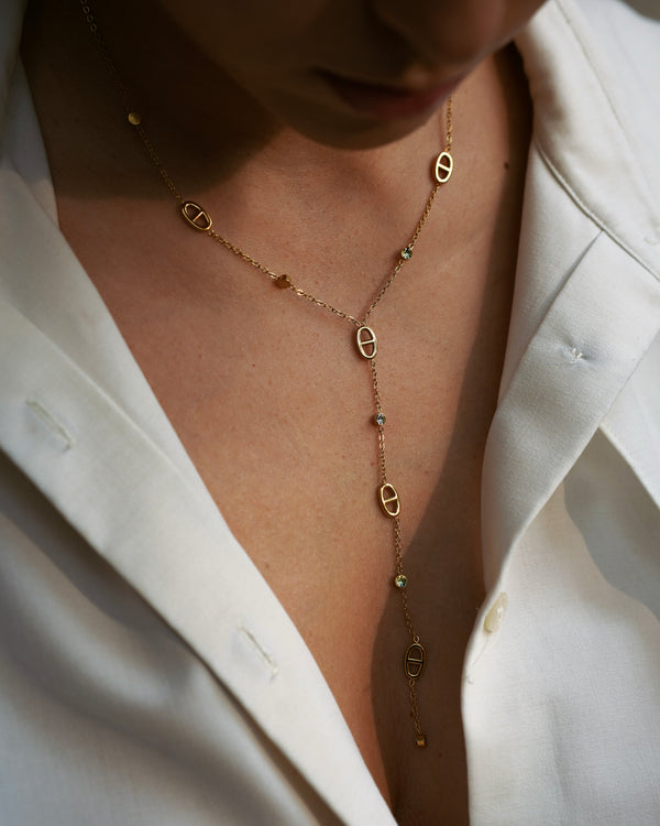 Y-necklace.