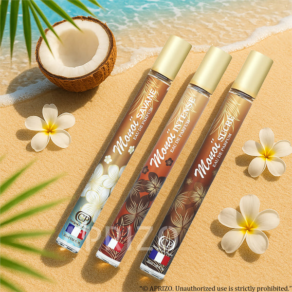 Lot de Parfum Monoï 35ml Eau de parfum Unisexe ( Intense & Sucré & Savane)