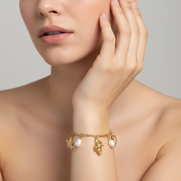 Bracelet breloque coquillage