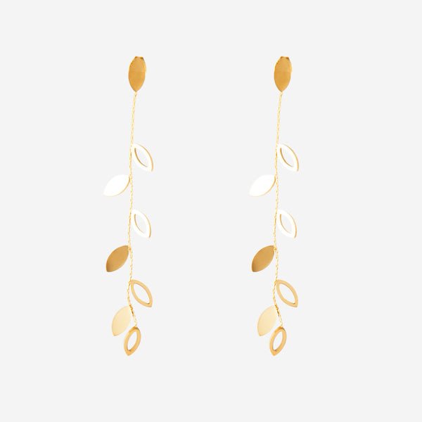 Boucles d'oreilles longue avec feuilles