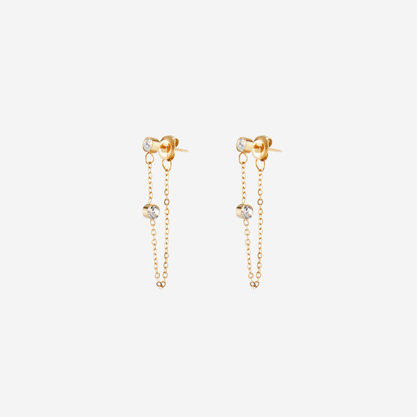 Boucles d'oreilles chainette Cristal