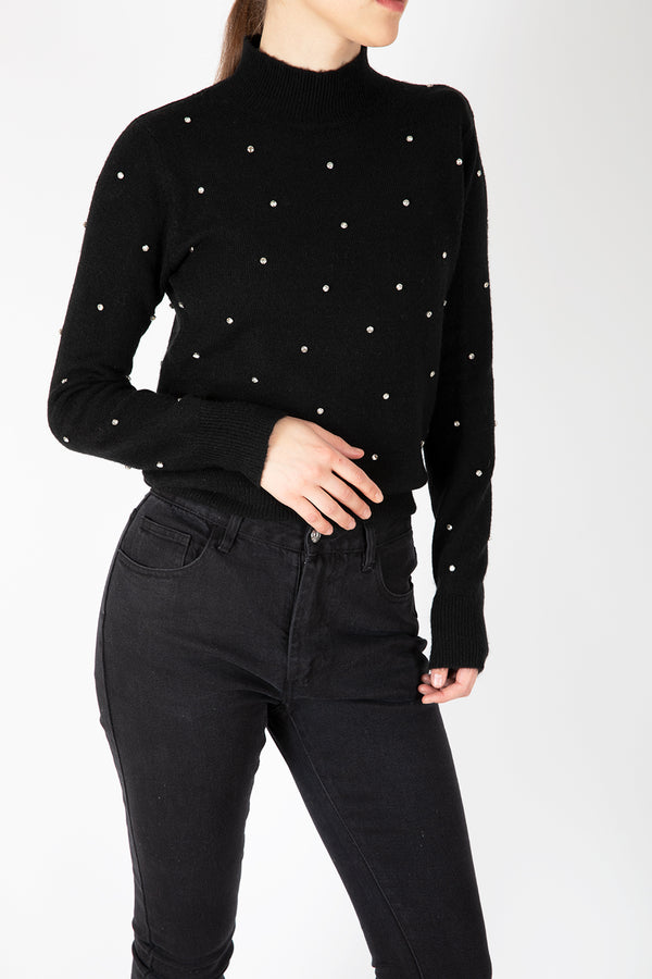 Pull strass manches longues