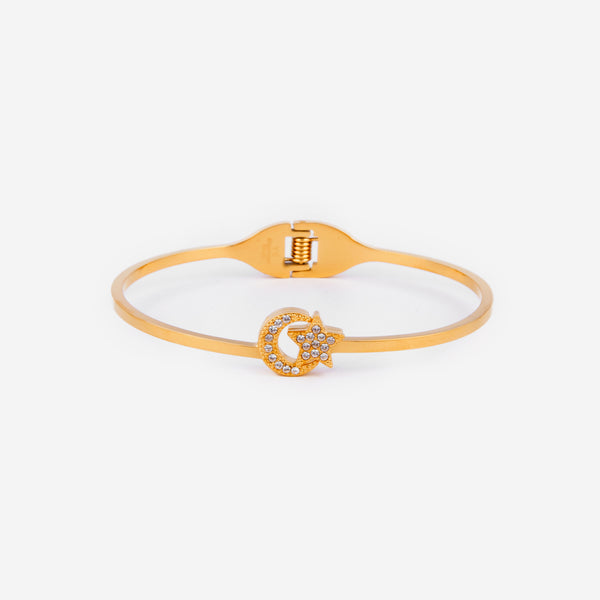 Bracelet jonc acier inoxydable et pierre naturelle Bracelet jonc acier inoxydable et pierre naturelle