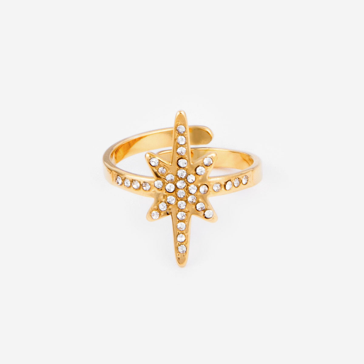Bague Pendentif Étoile - Acier Inoxydable Femme - Large Anneau Médaille Chic & Intemporel - Taille 48 à 68