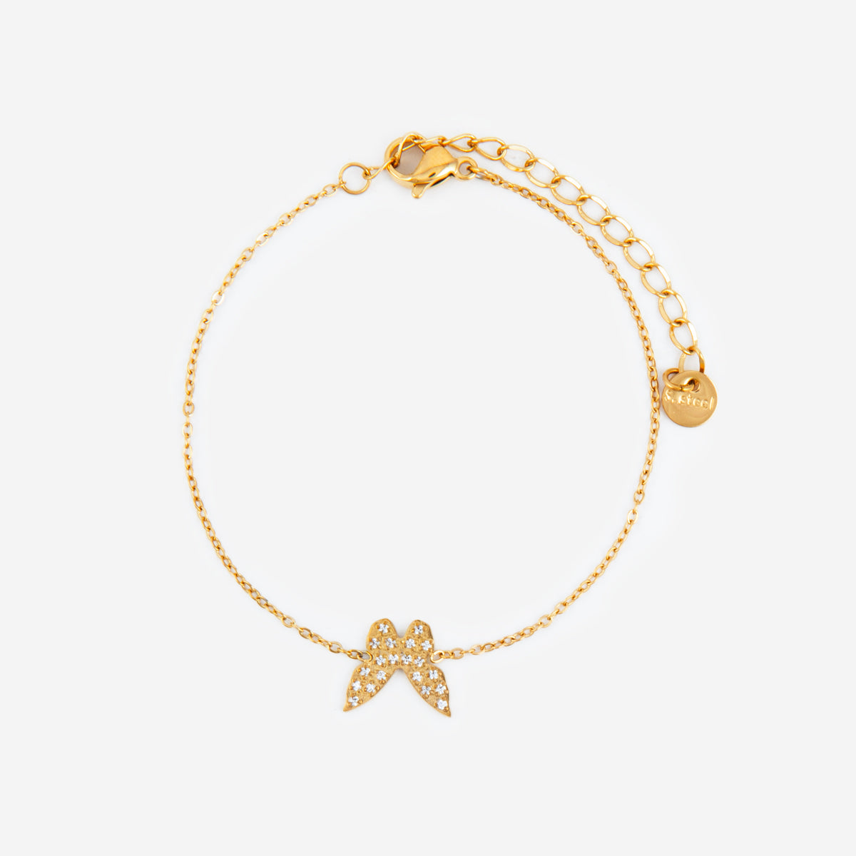 Pendentif Papillon En Acier Inoxydable Avec Strass - Argenté, Neuf Avec étiquettes