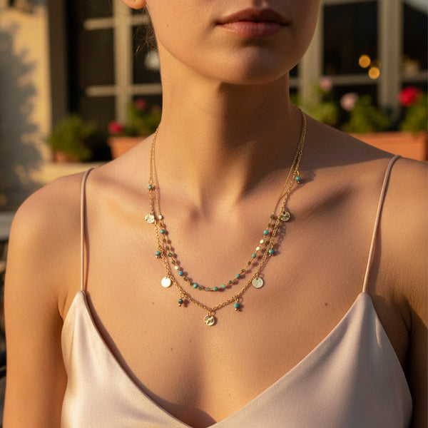 Collier Double Rang Pierre