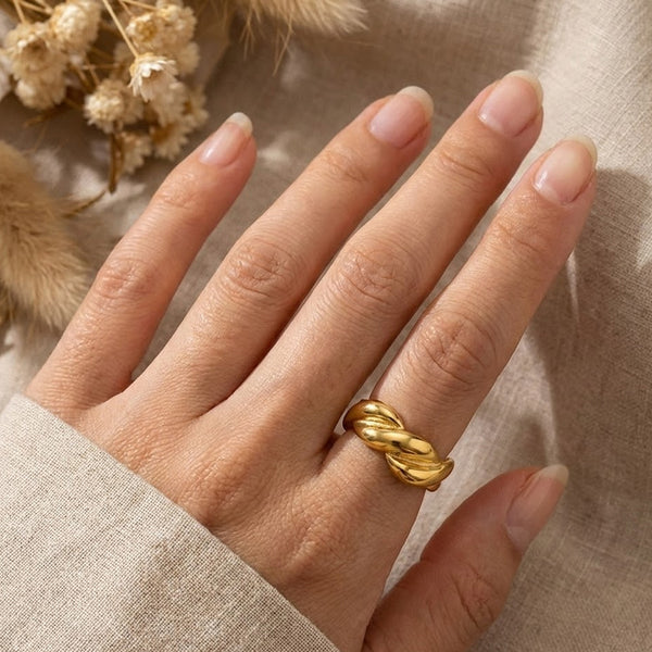 Bague Femme En Acier Inoxydable Avec Motif Arbre De Vie Et Zircon - Ajustable