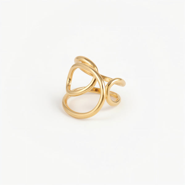 Bague Spirale Fluide Au Design Raffiné