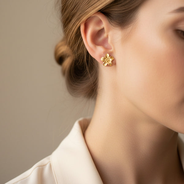 Boucles D'oreilles Vintage Plaquées Or - Style Rétro élégant - Occasion (bon état)
