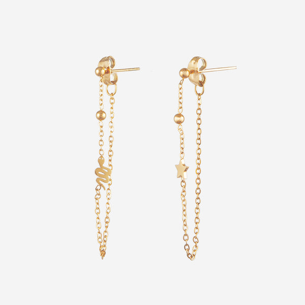 Boucles d'oreilles chainette Serpent