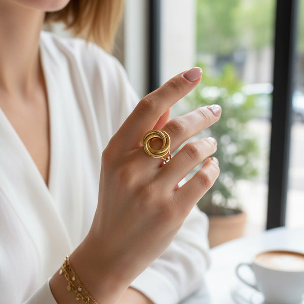 Bague Artistique Au Design Torsadé