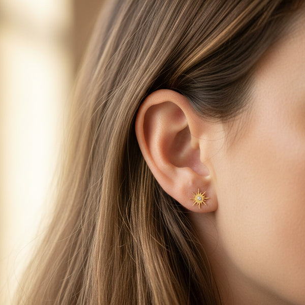 Boucles d’Oreilles Fleur de Soleil Étincelante