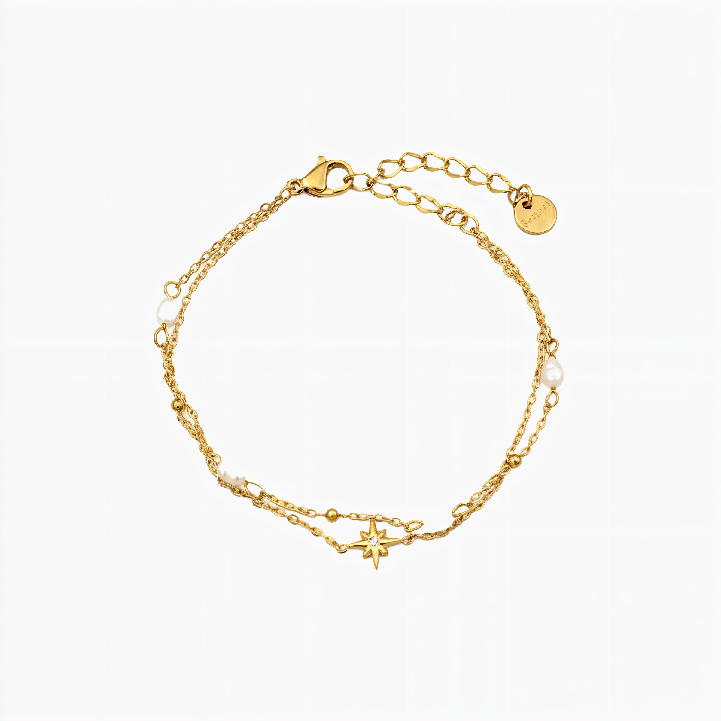 BRACELET ÉTOILE EN acier inoxydable perle sur élastique cadeau offert pour femme EUR 14,99 - FR