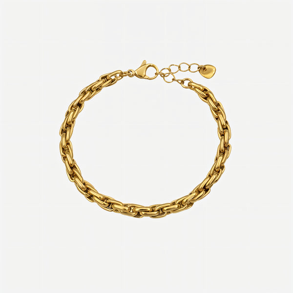 Bracelet Chaîne Serrée À Finition Brillante