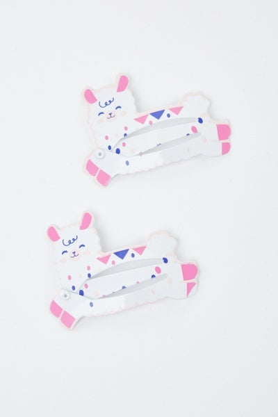 Paire de barrettes alpaga enfant