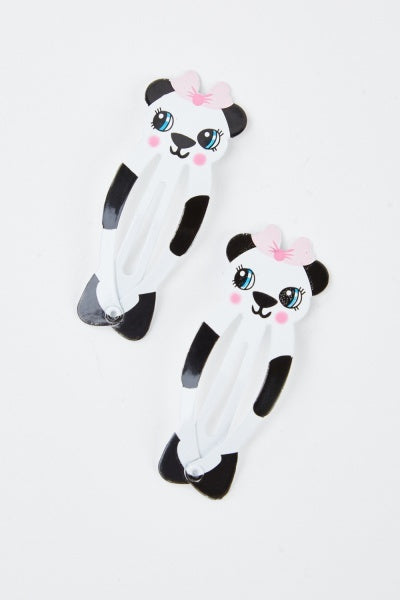 Paire de barrettes panda