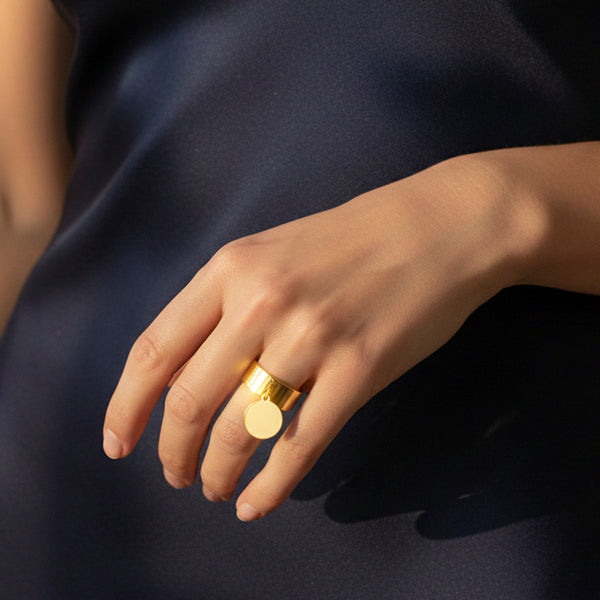 Bague breloque ronde