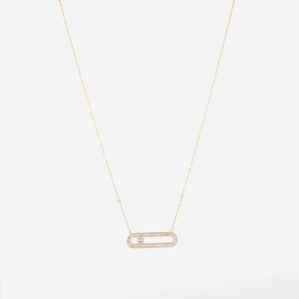 Pendant necklace with rhinestones