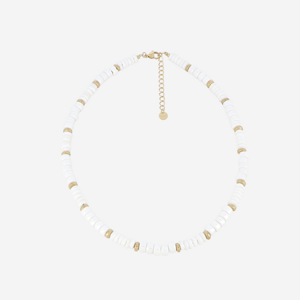 Perlen-Halskette aus Keramik-Heishi